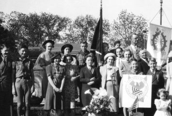 Children of the American Revolution ceremony, Copiah County, Mississippi. Dated before 1945.